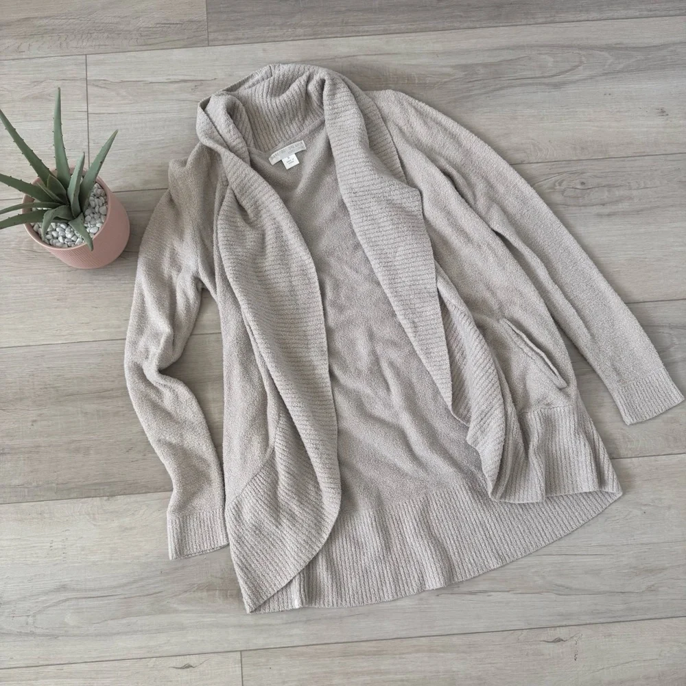 Barefoot dreams women’s cream size medium cardigan, cozy lounge wear soft